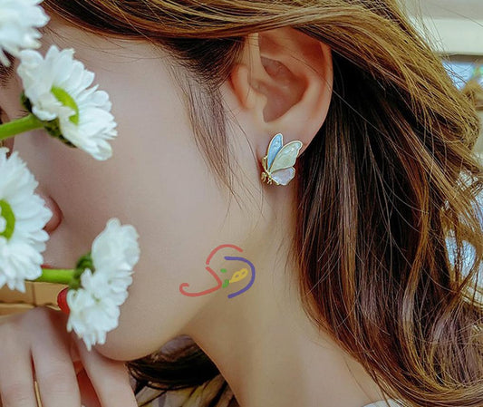 Enamel Butterfly Ear-studs