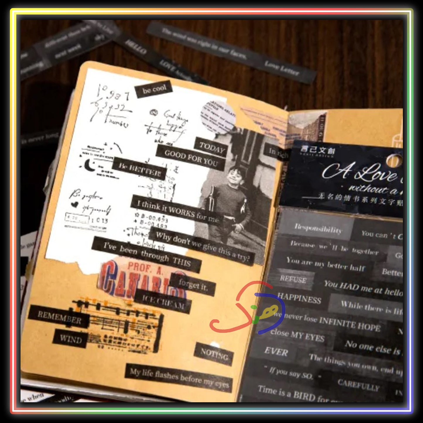 Vintage Love Phrases Stickers