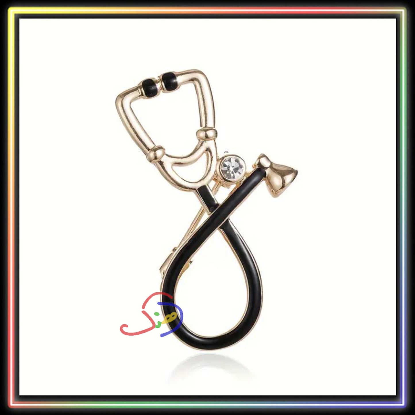 Black Stethoscope Pin
