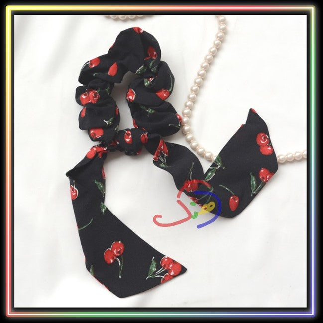 Bow Scrunchie - Cherry