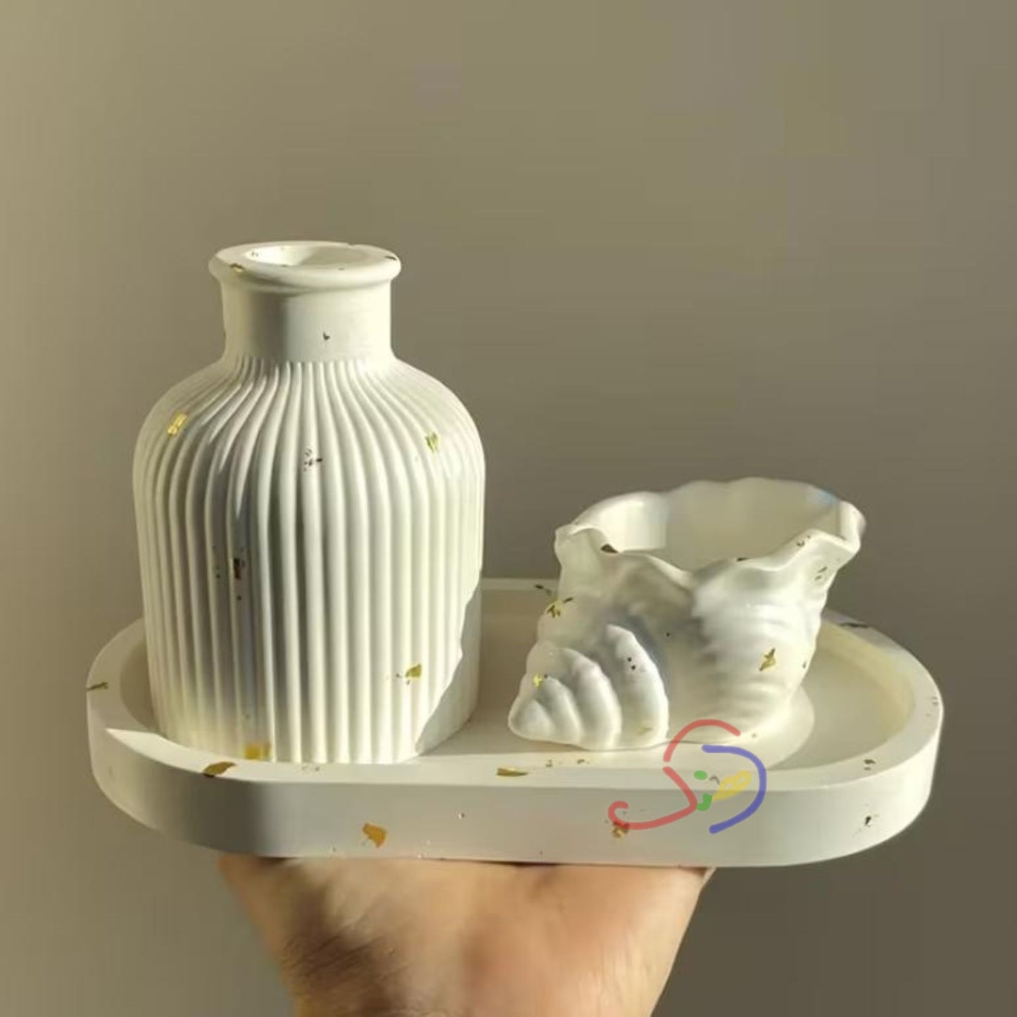 Golden Seashell – Handmade Concrete Décor Set