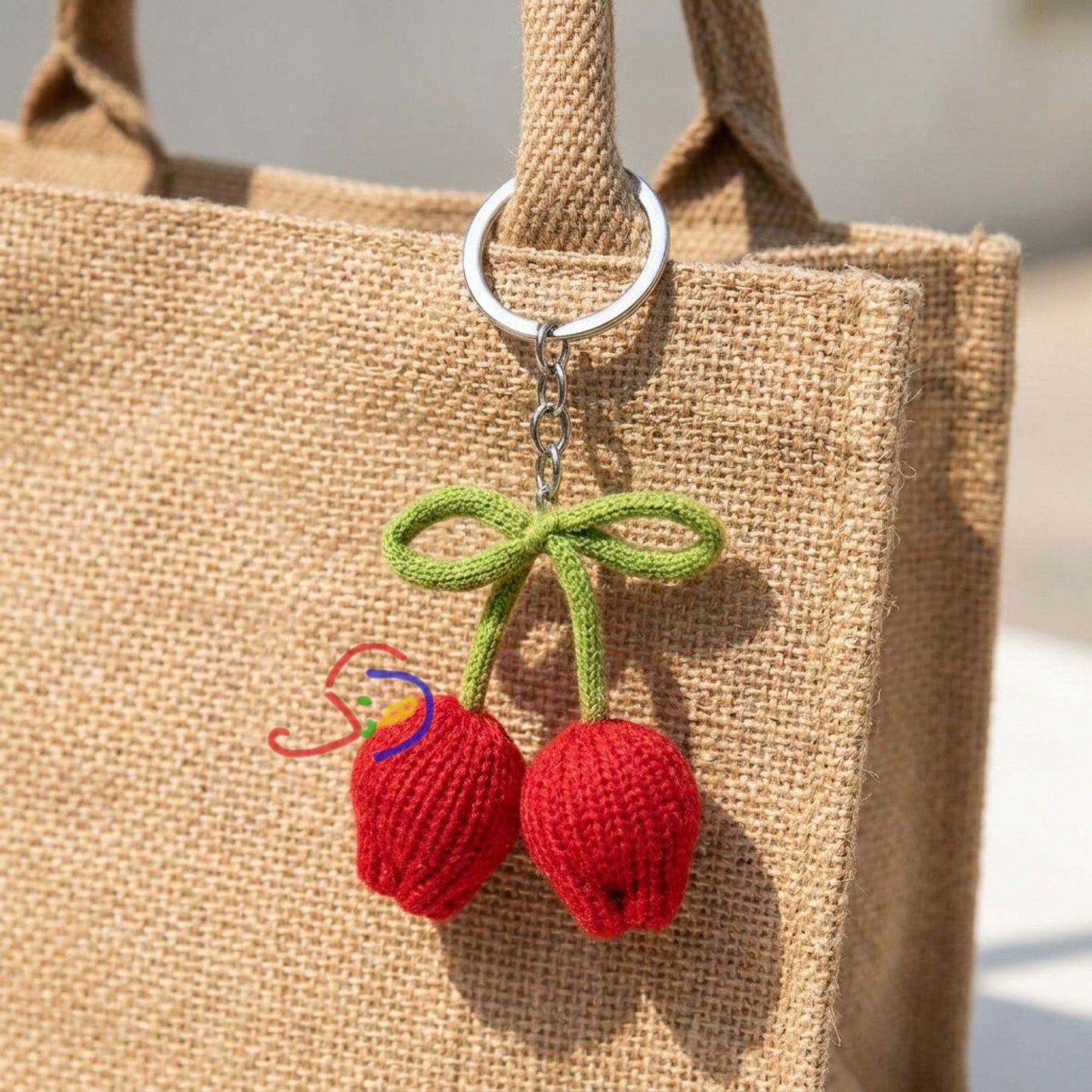 Knitted Tulip Keychain