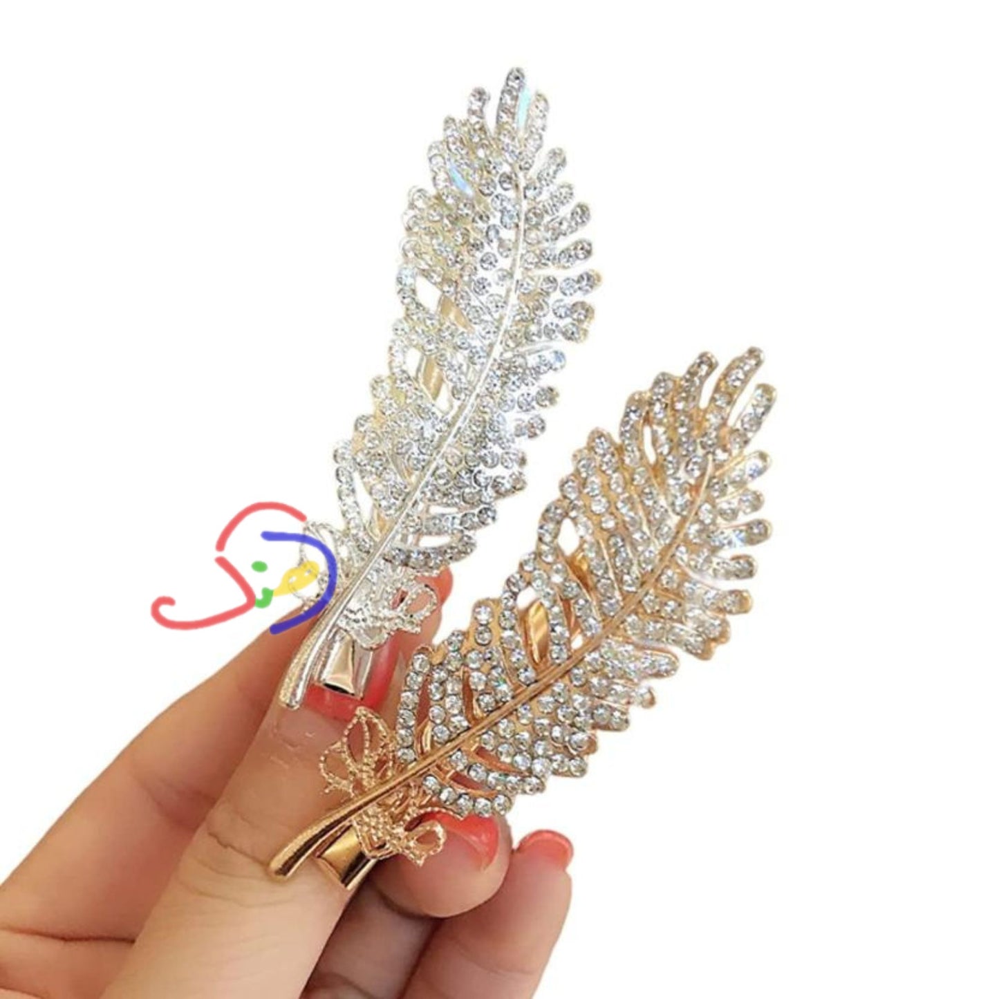 Rhinestone Feather Hair Pin