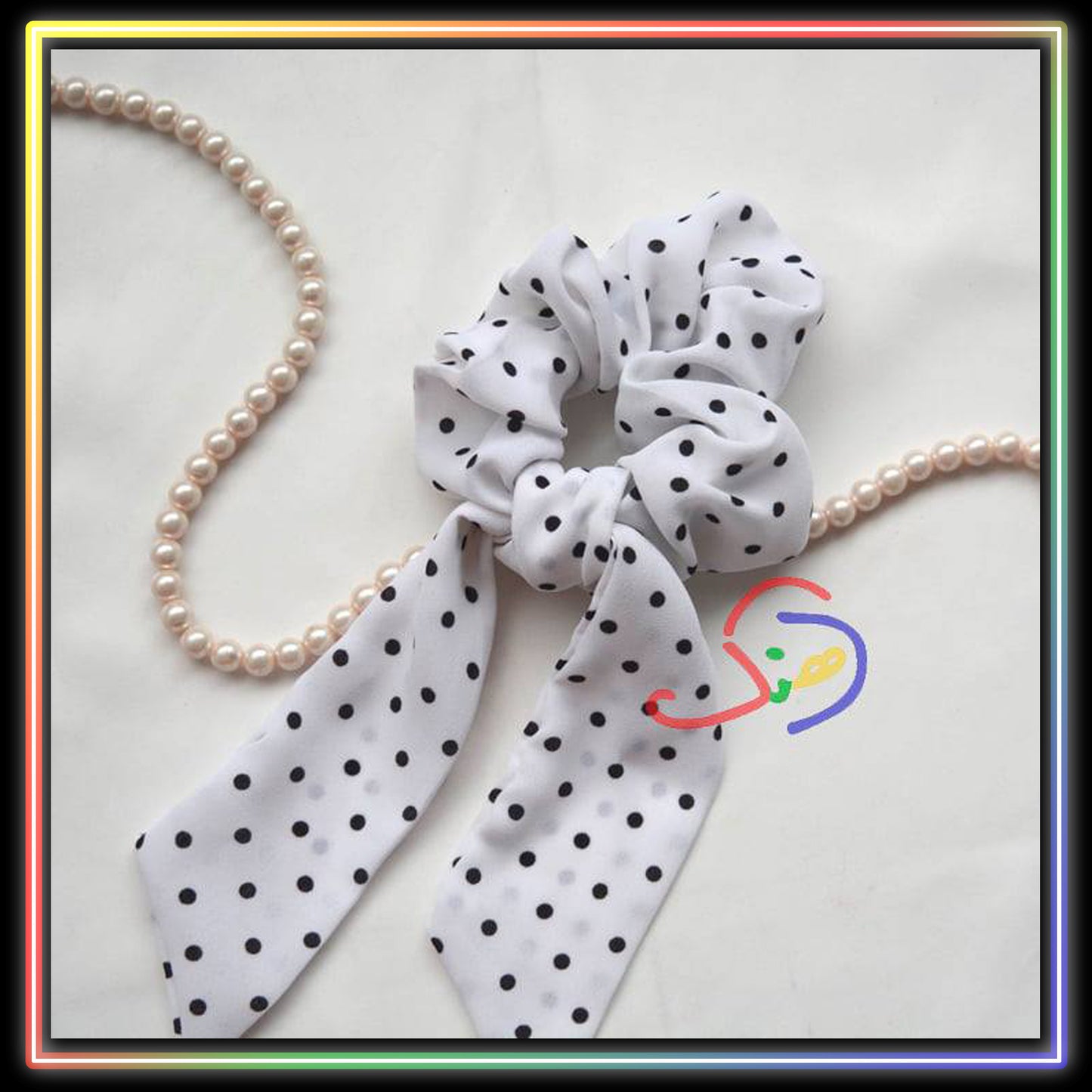 Bow Scrunchie (Dotted)