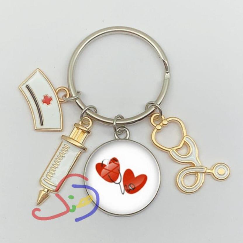 Twin Hearts Doctor Keychain