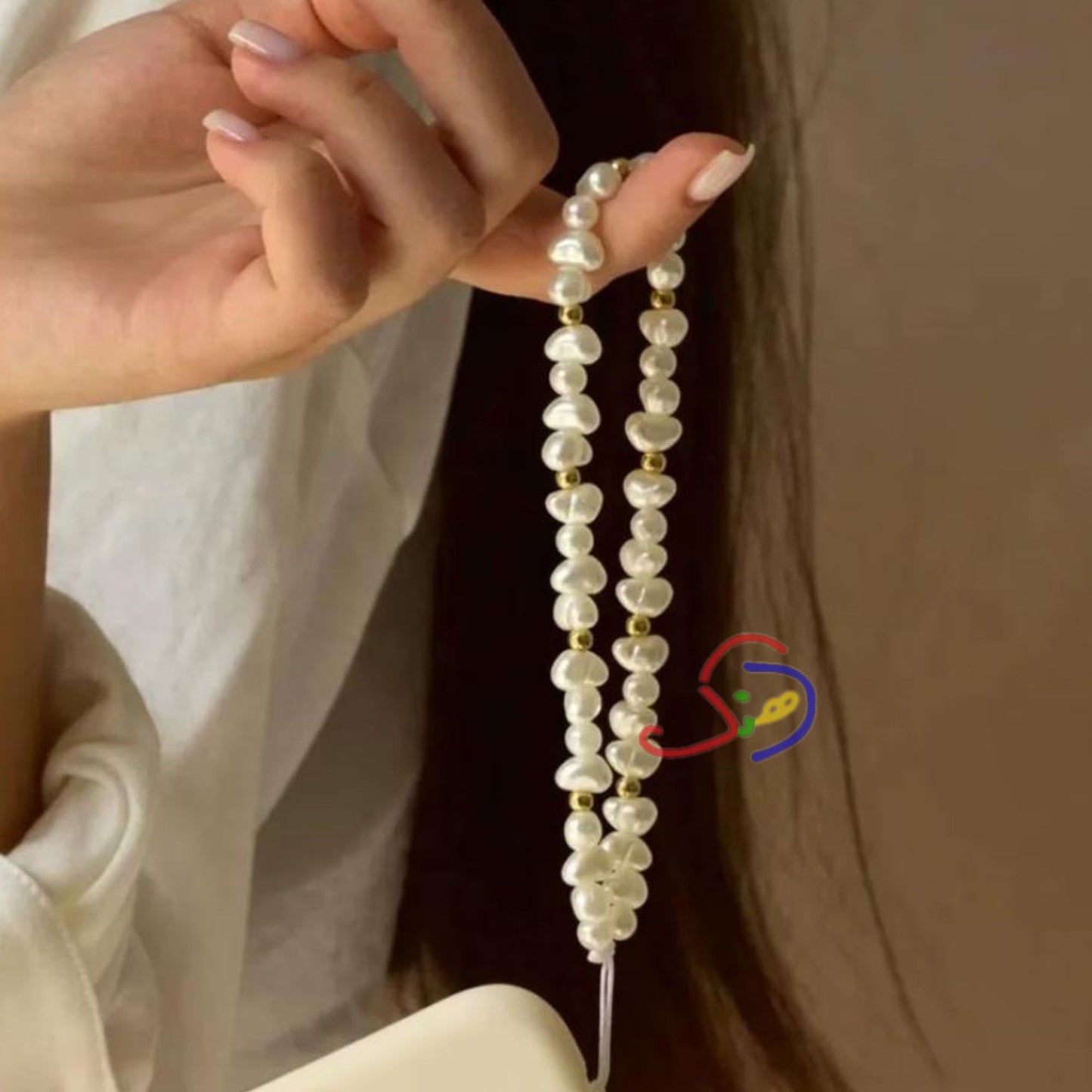 Moon Pearl Phone Charm