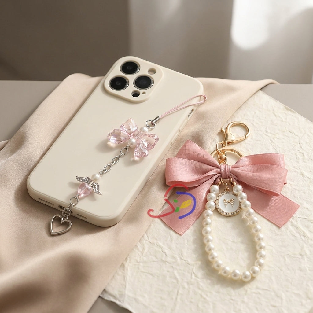 Pearly Bow Bag Charm