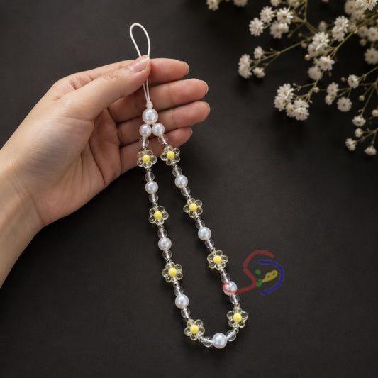 Floral Pearl Phone Charm