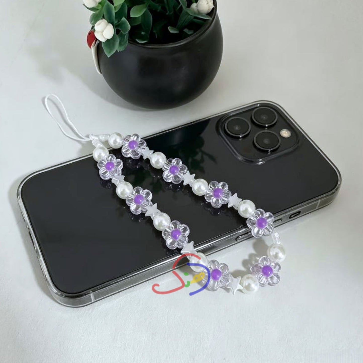 Floral Pearl Phone Charm