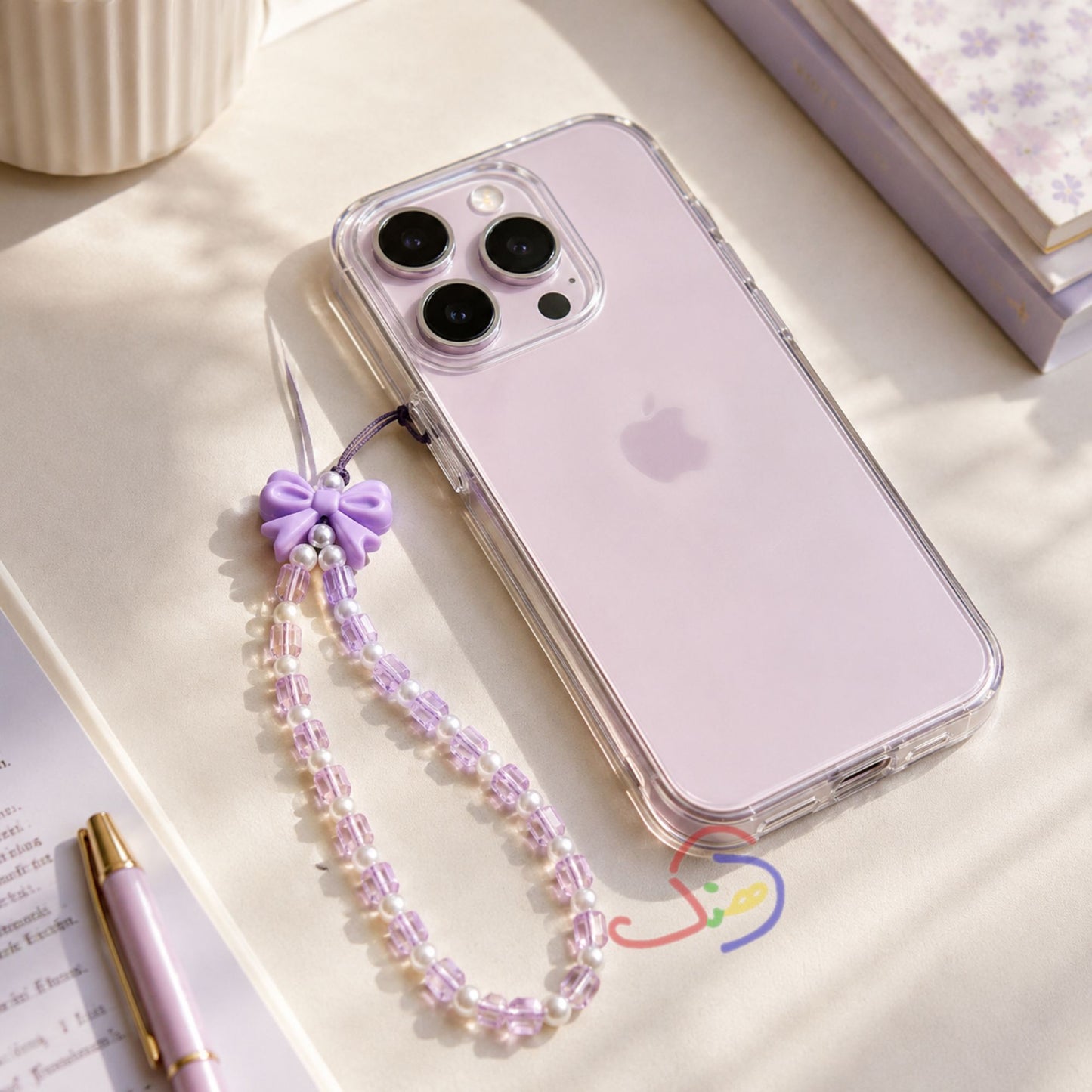 Pearly Bow Phone Charm