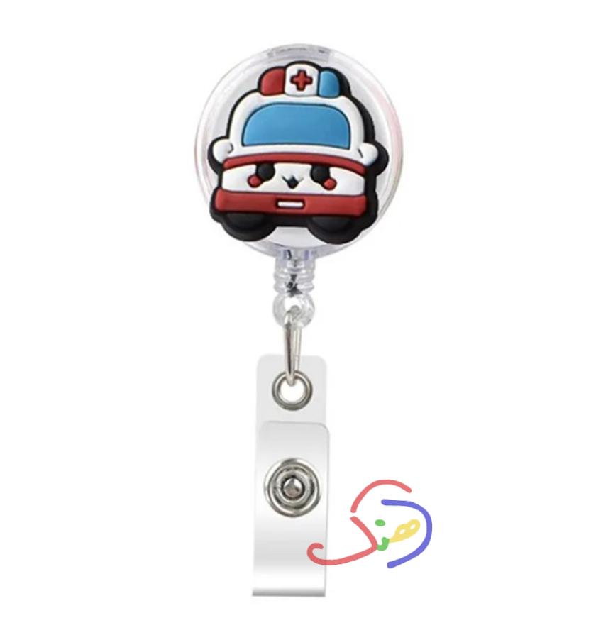 Retractable Card Holder (Cute Ambulance)