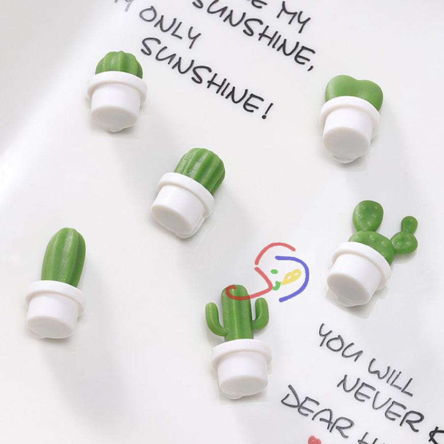 Cactus Fridge Magnets (White)
