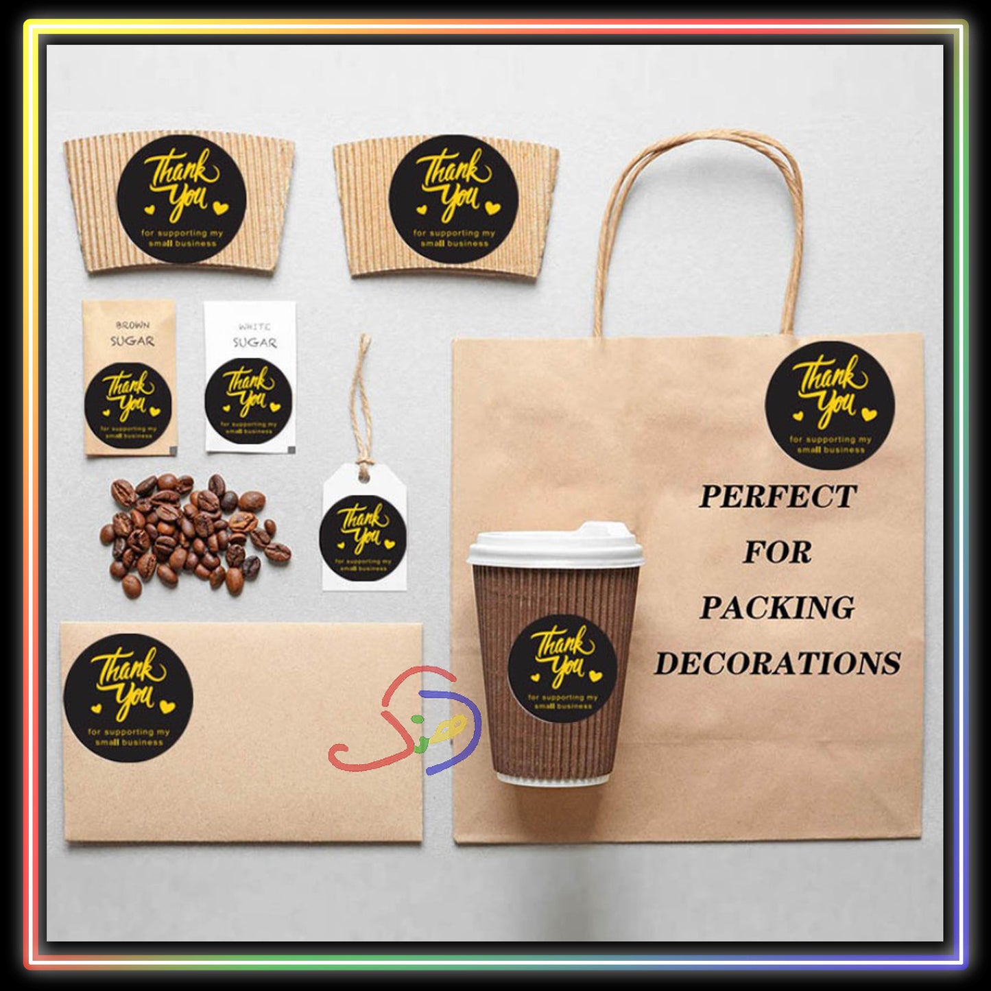 Calligraphic Thank You Stickers