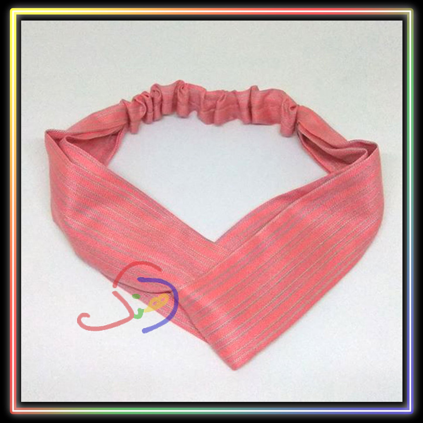 Peach Stripped Bandana Headband