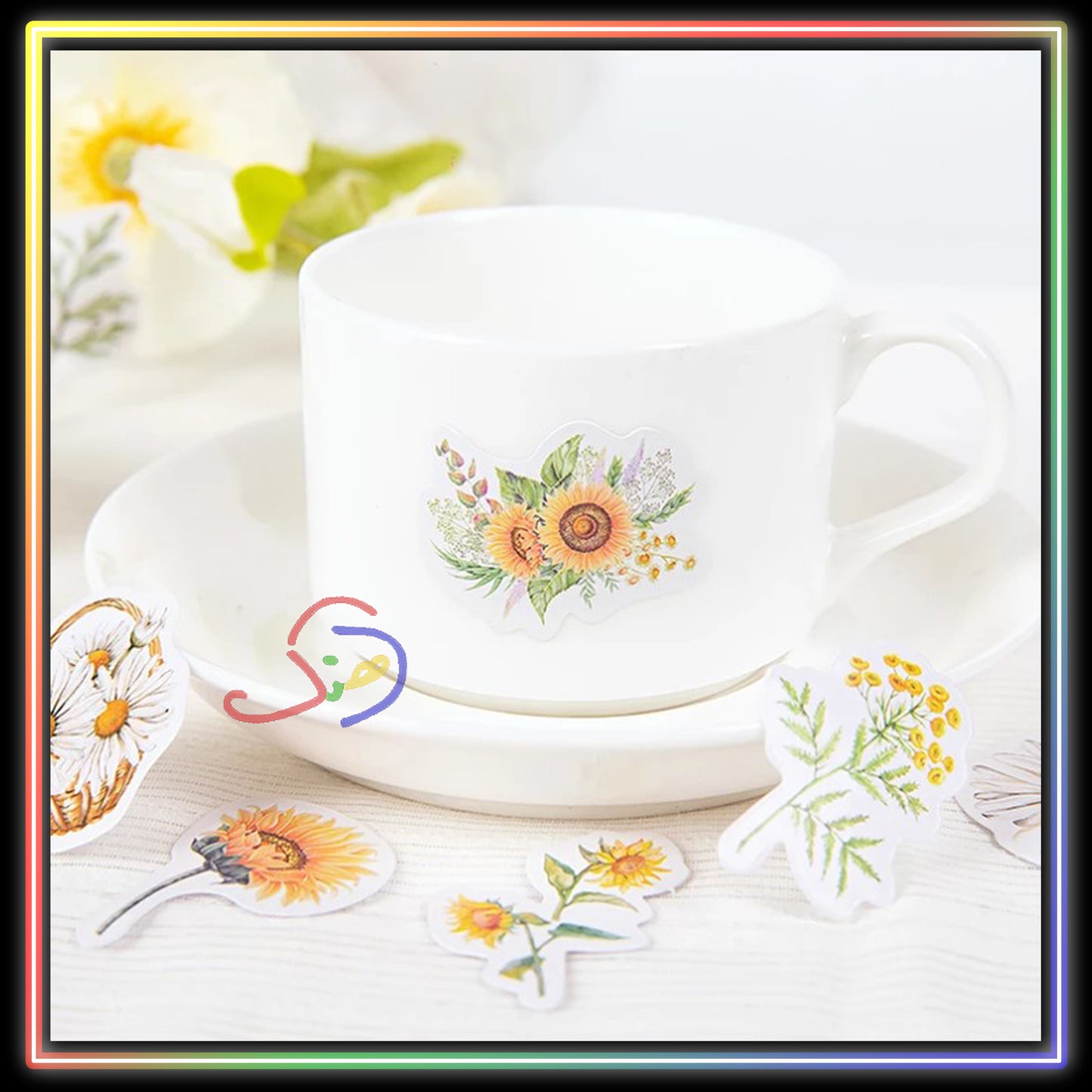 Yellow Floral Stickers