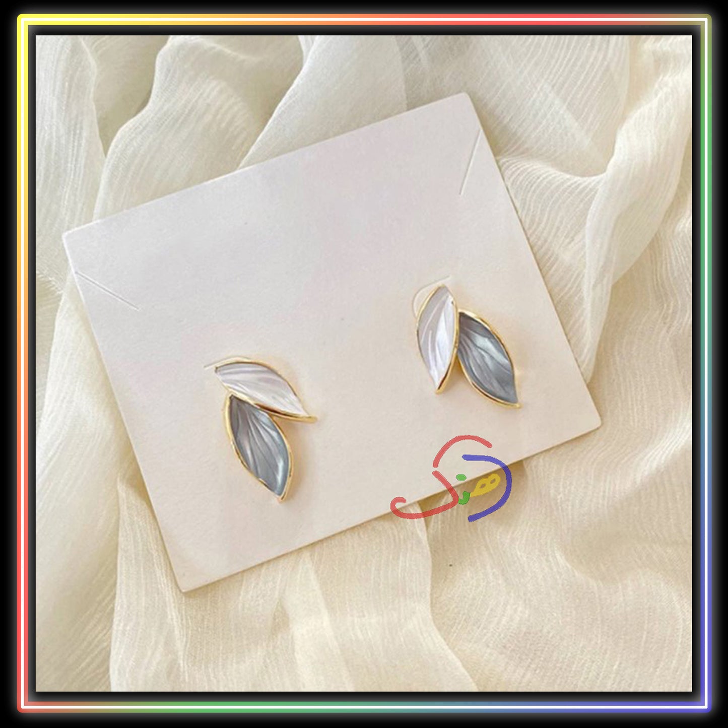 Enamel Leafy Earstuds