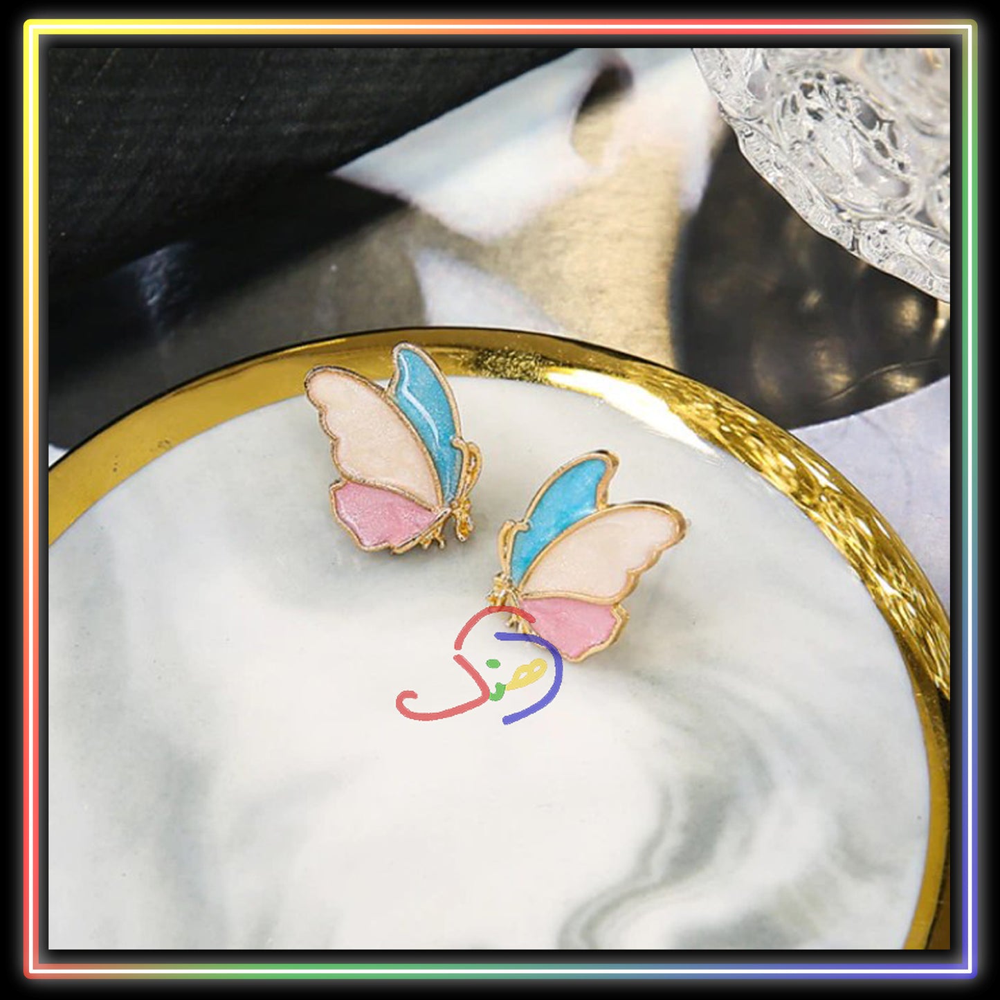 Enamel Butterfly Ear-studs