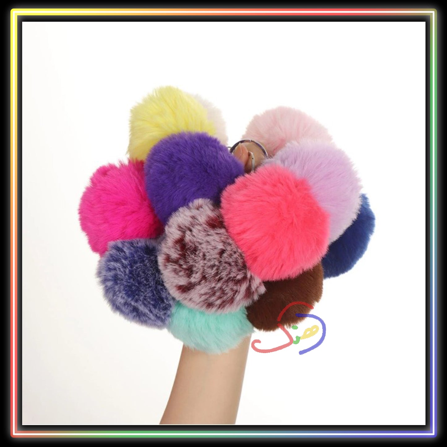 Fur Ball Keychain (Red)