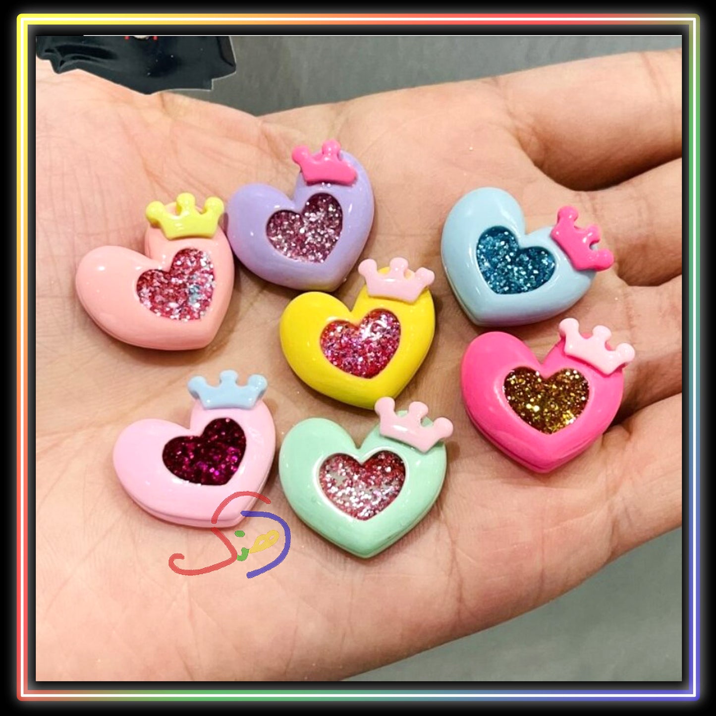 Glittered Hearts Magnet