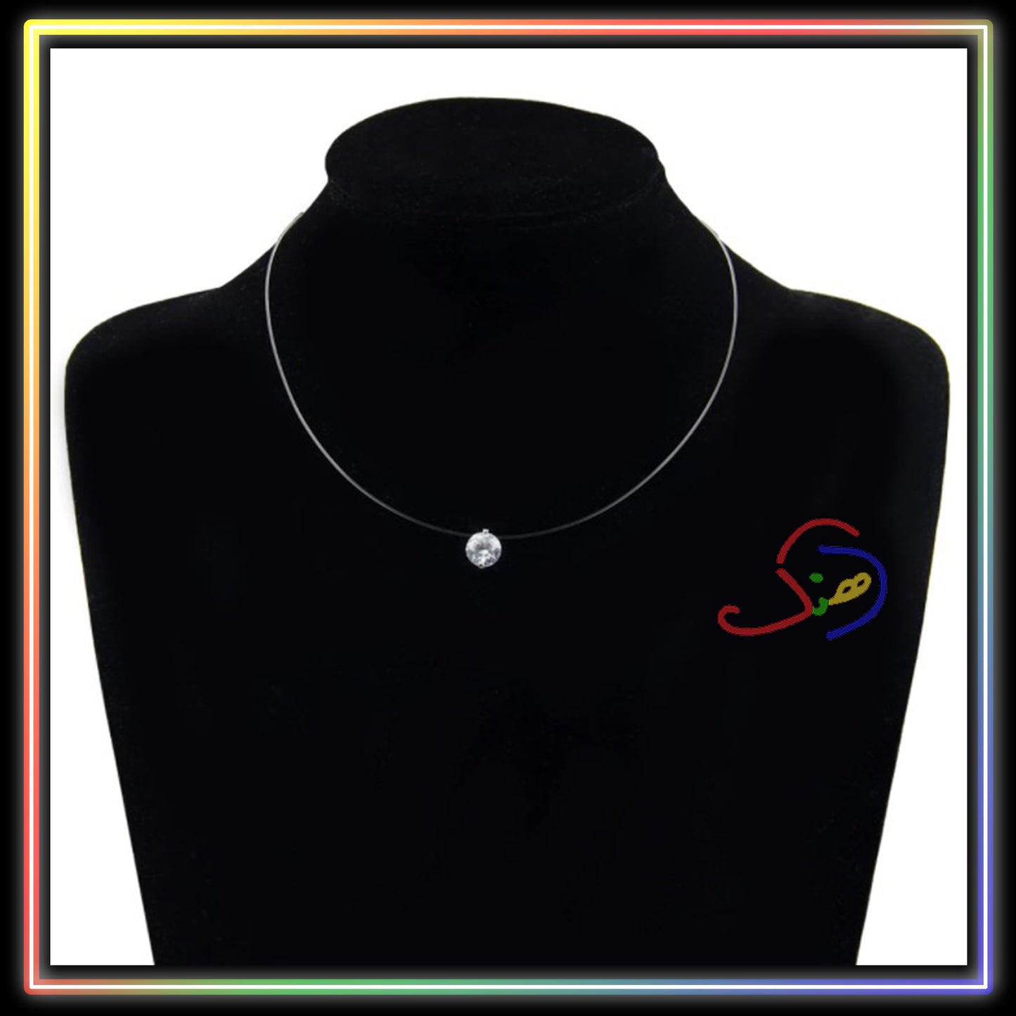 Rhinestone Necklace (Transparent)