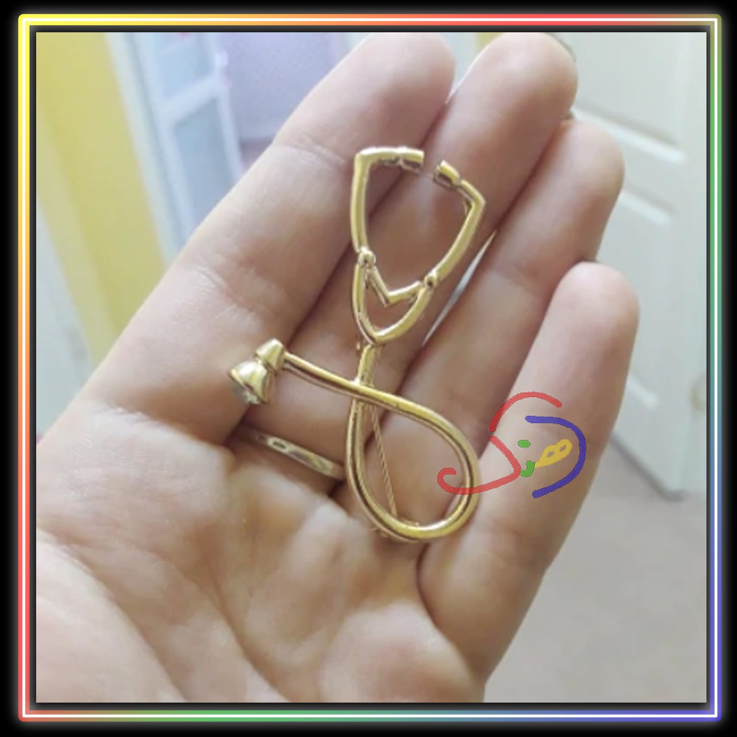 Rhinestone Stethoscope Brooch