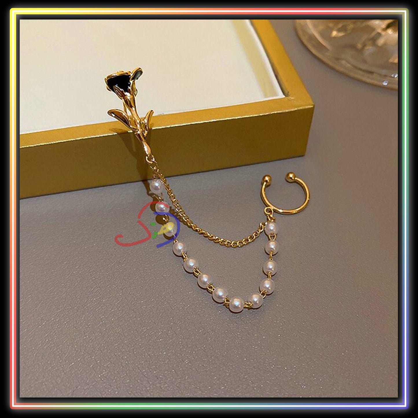 Rose Chain Earcuff Earrings