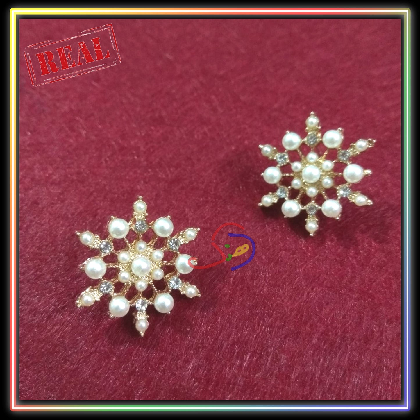 Pearly Snowflake Earrings