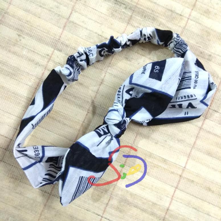 Navy-Blue Bow Headband