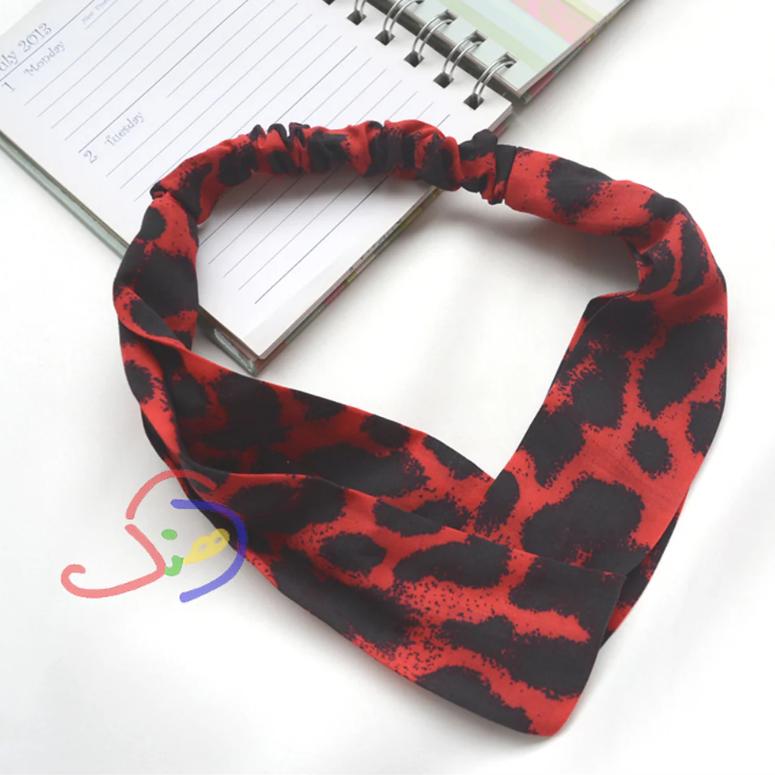 Cheetah Bandana Headband (Red)