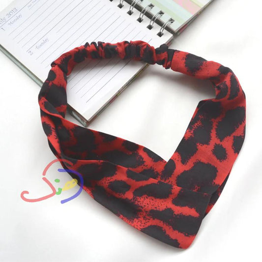 Cheetah Bandana Headband (Red)