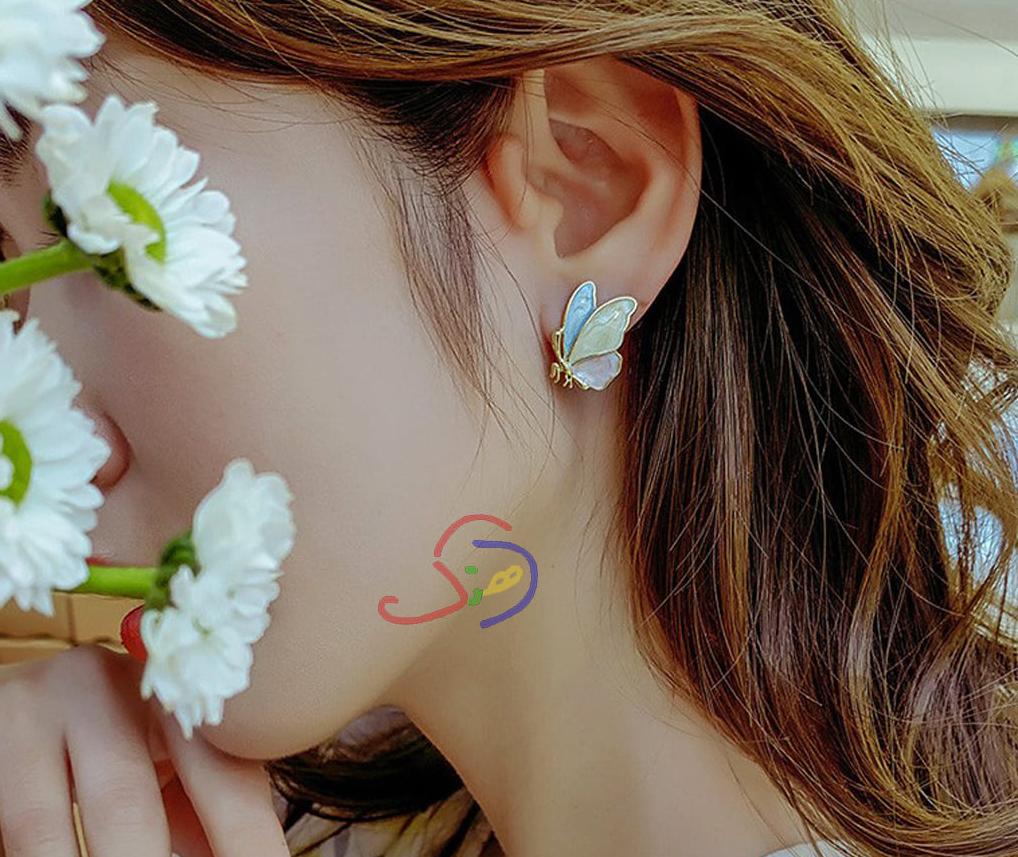 Enamel Butterfly Ear-studs