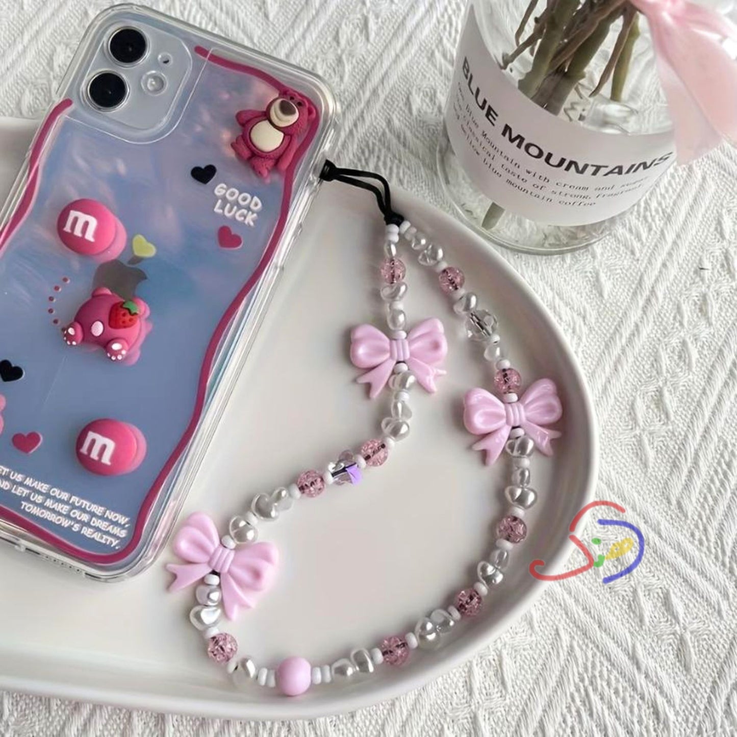Delicate Bow Beaded Charm