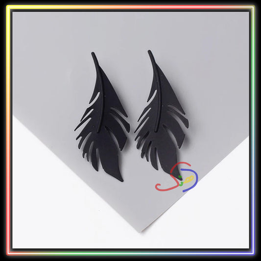 Black Leaf Earrings