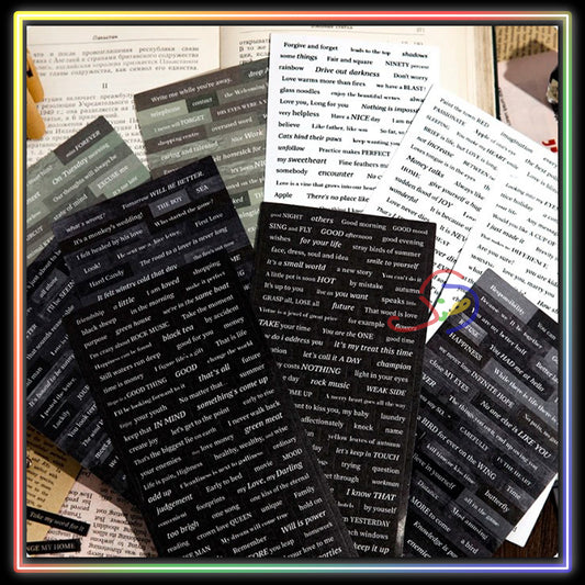 Vintage Love Phrases Stickers