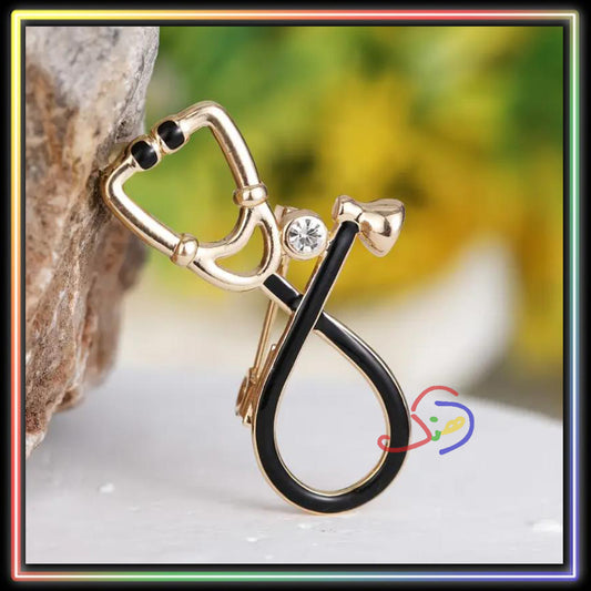 Black Stethoscope Pin
