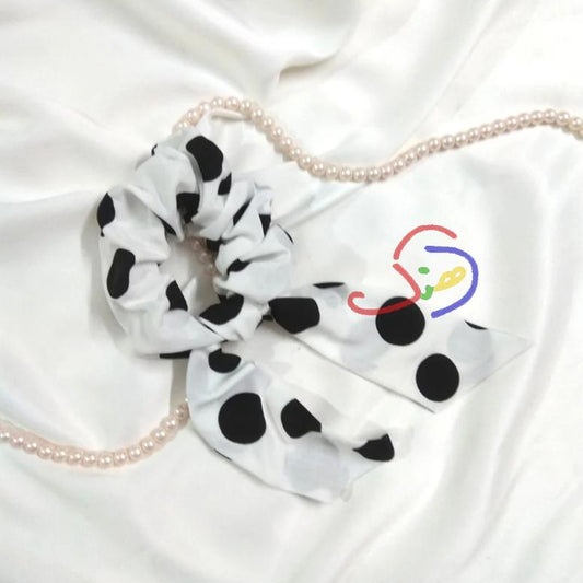 Bow Scrunchie (Big Polka Dots)