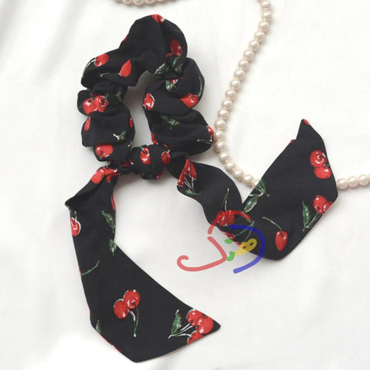 Bow Scrunchie - Cherry