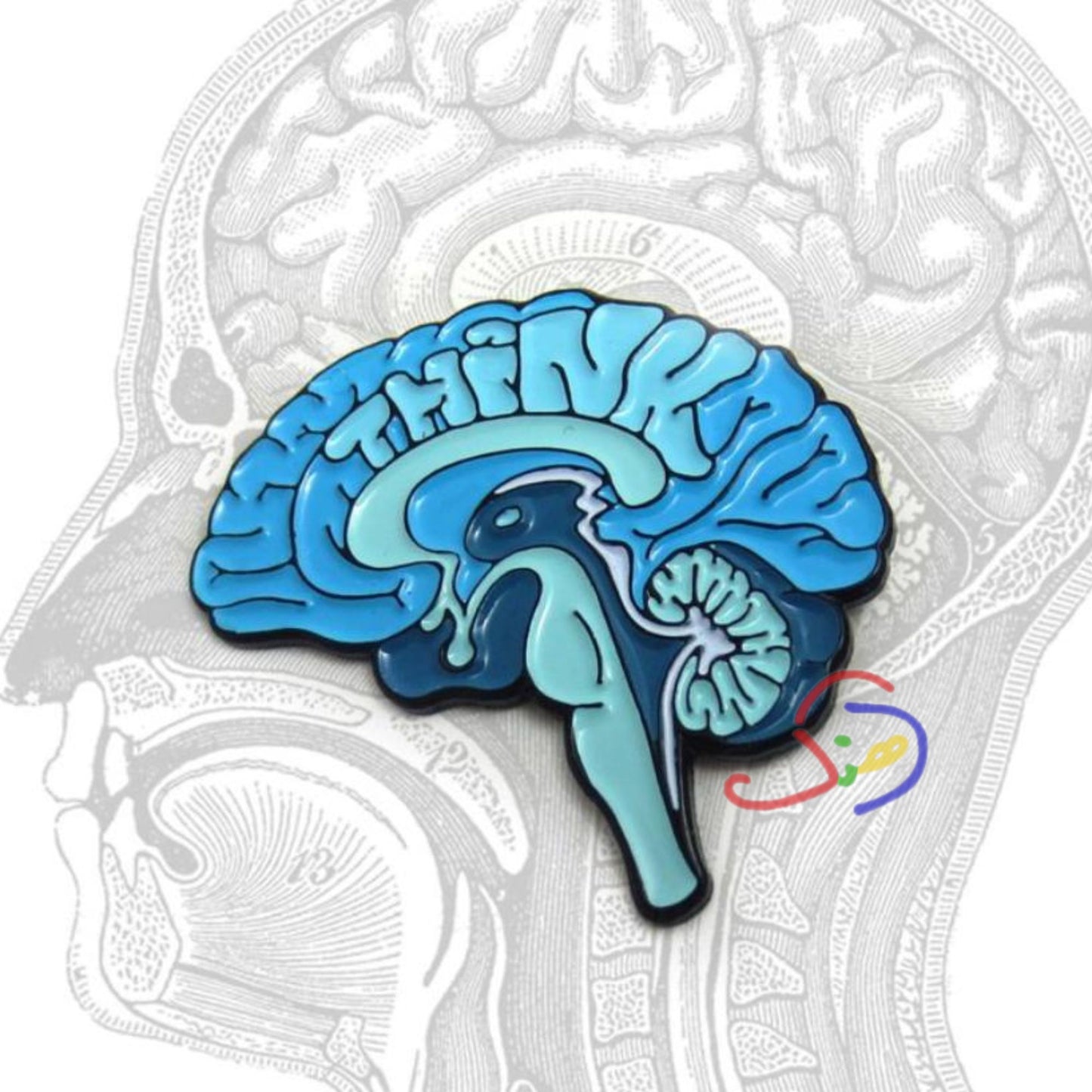 Human Brain Brooch (Think)