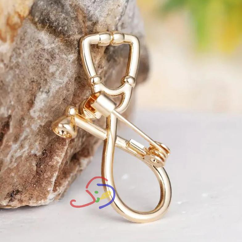 Black Stethoscope Pin
