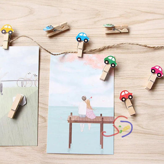 Colorful Car Wooden Pegs