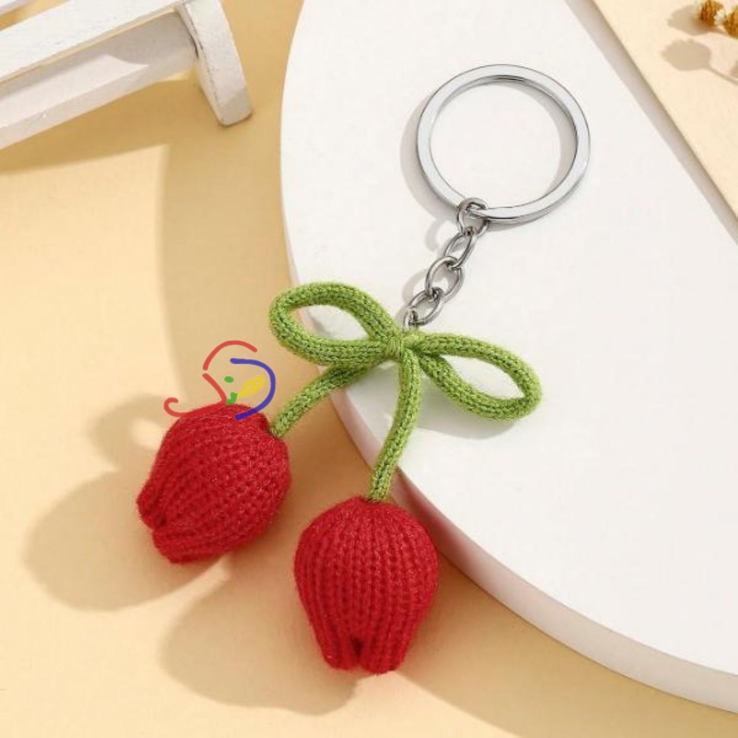 Knitted Tulip Keychain