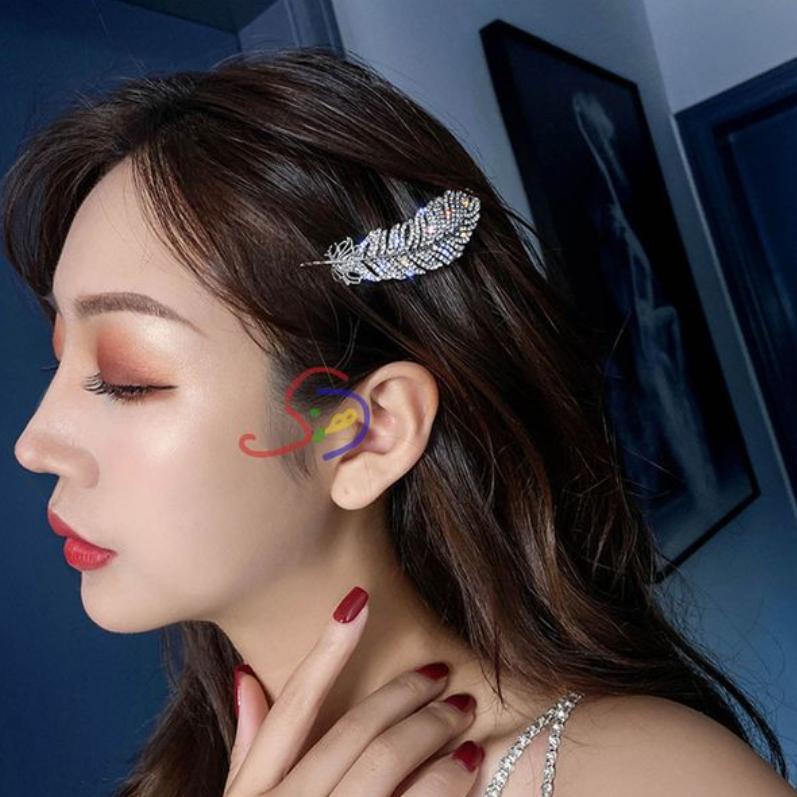 Rhinestone Feather Hair Pin