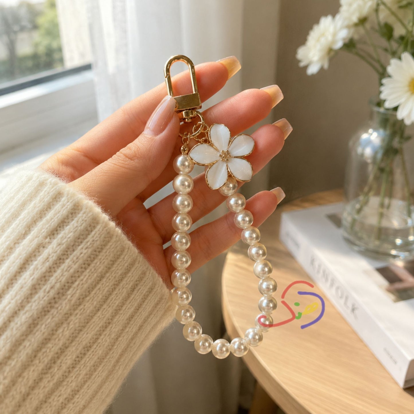 Floral Pearly Keychain