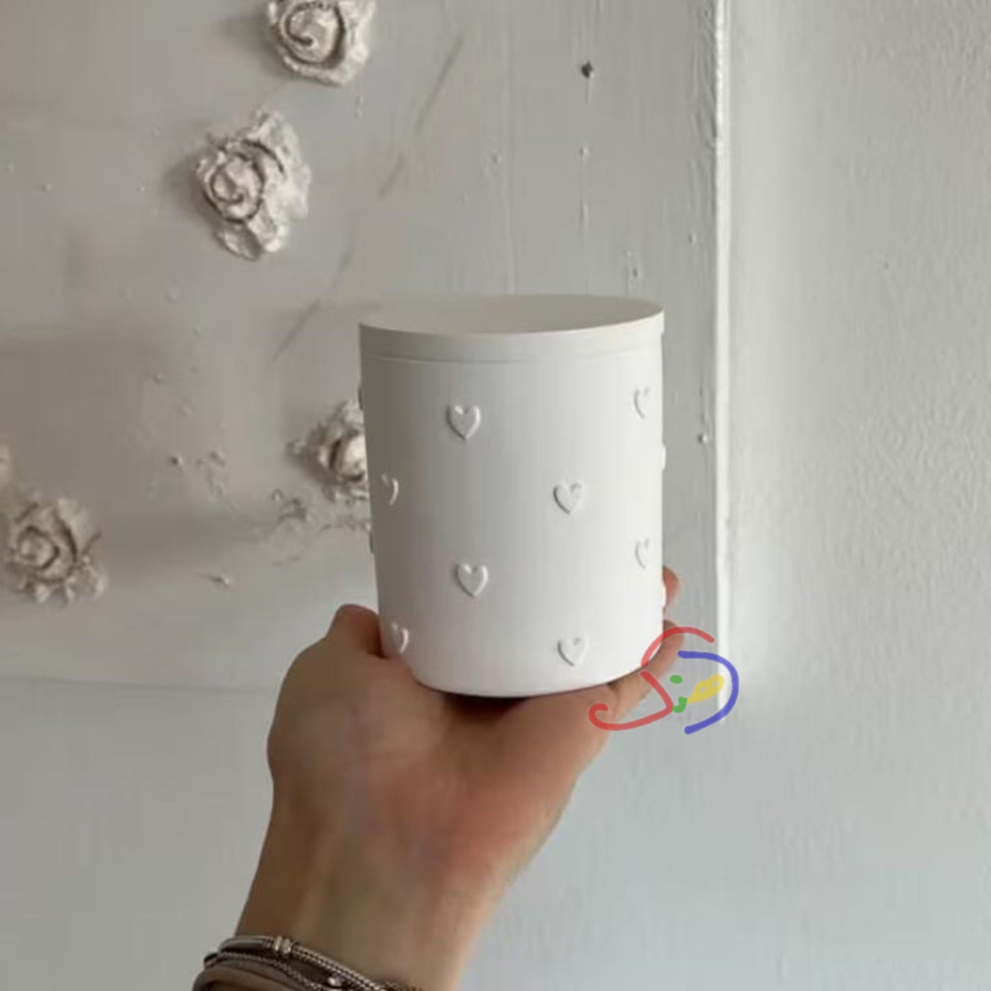 Heart-Embossed Concrete Jars
