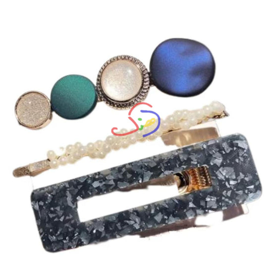Blue Korean Hair Clip Set