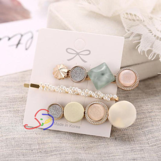 Green Korean Hair Clip Set
