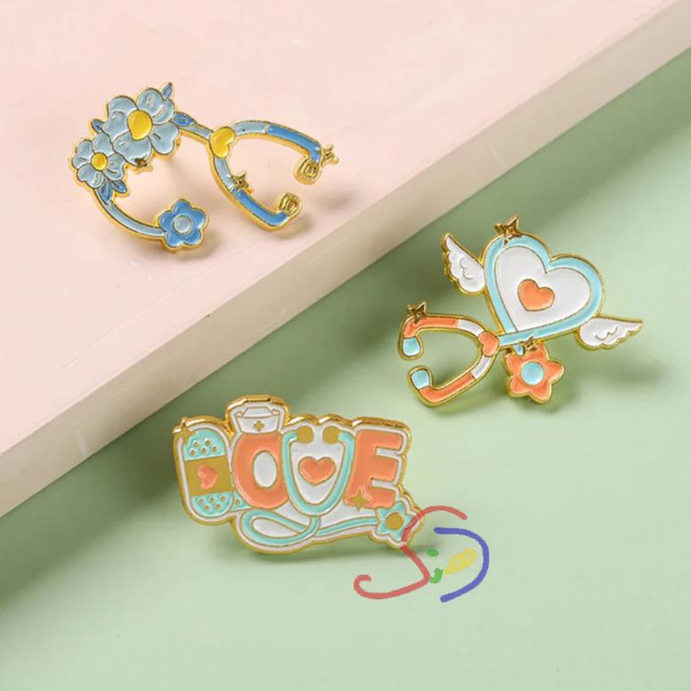 Floral Medical Brooch Pin