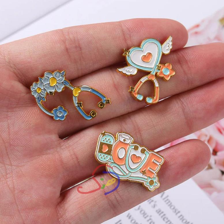 Floral Medical Brooch Pin