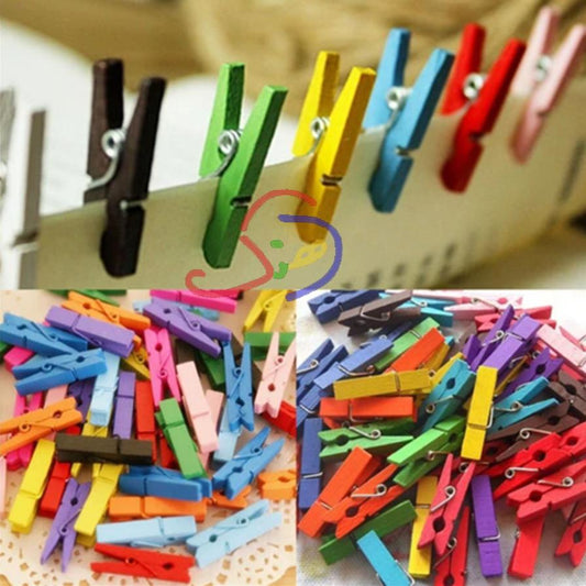 Mini Colorful Wooden Pegs