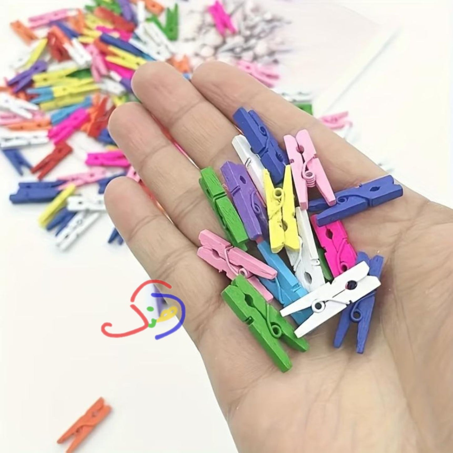 Mini Colorful Wooden Pegs